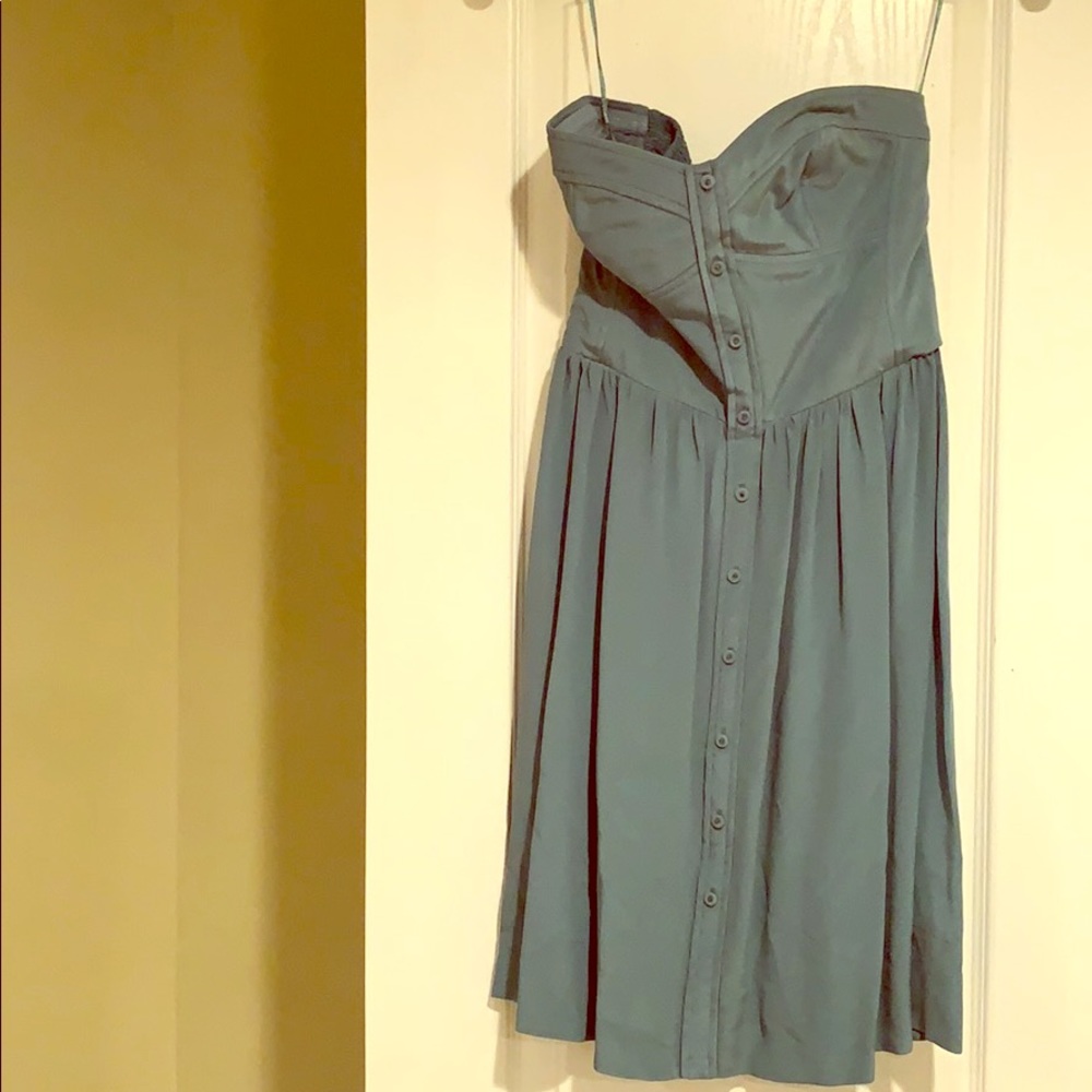 Strapless silk dress